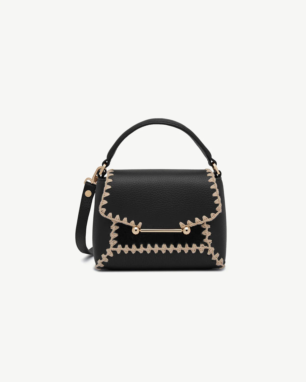 Contrast Stitch Mini Top Handle Crossbody Bag
