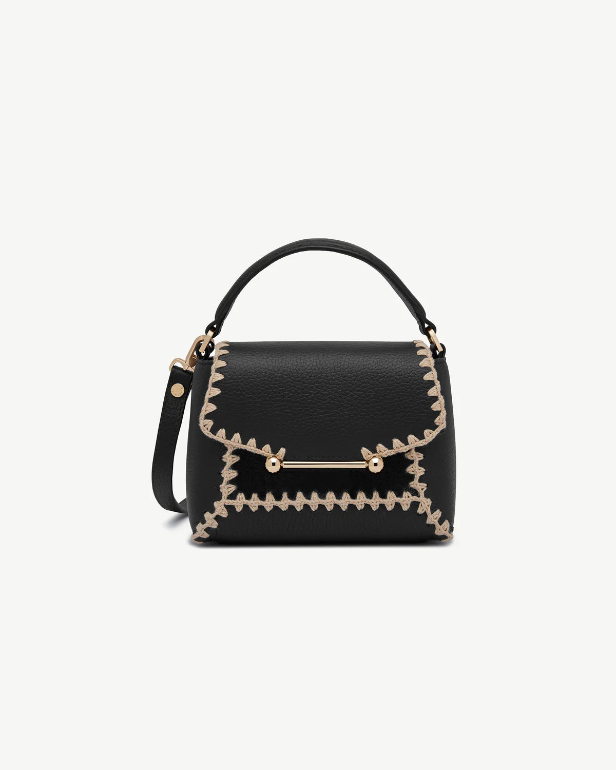 Contrast Stitch Mini Top Handle Crossbody Bag