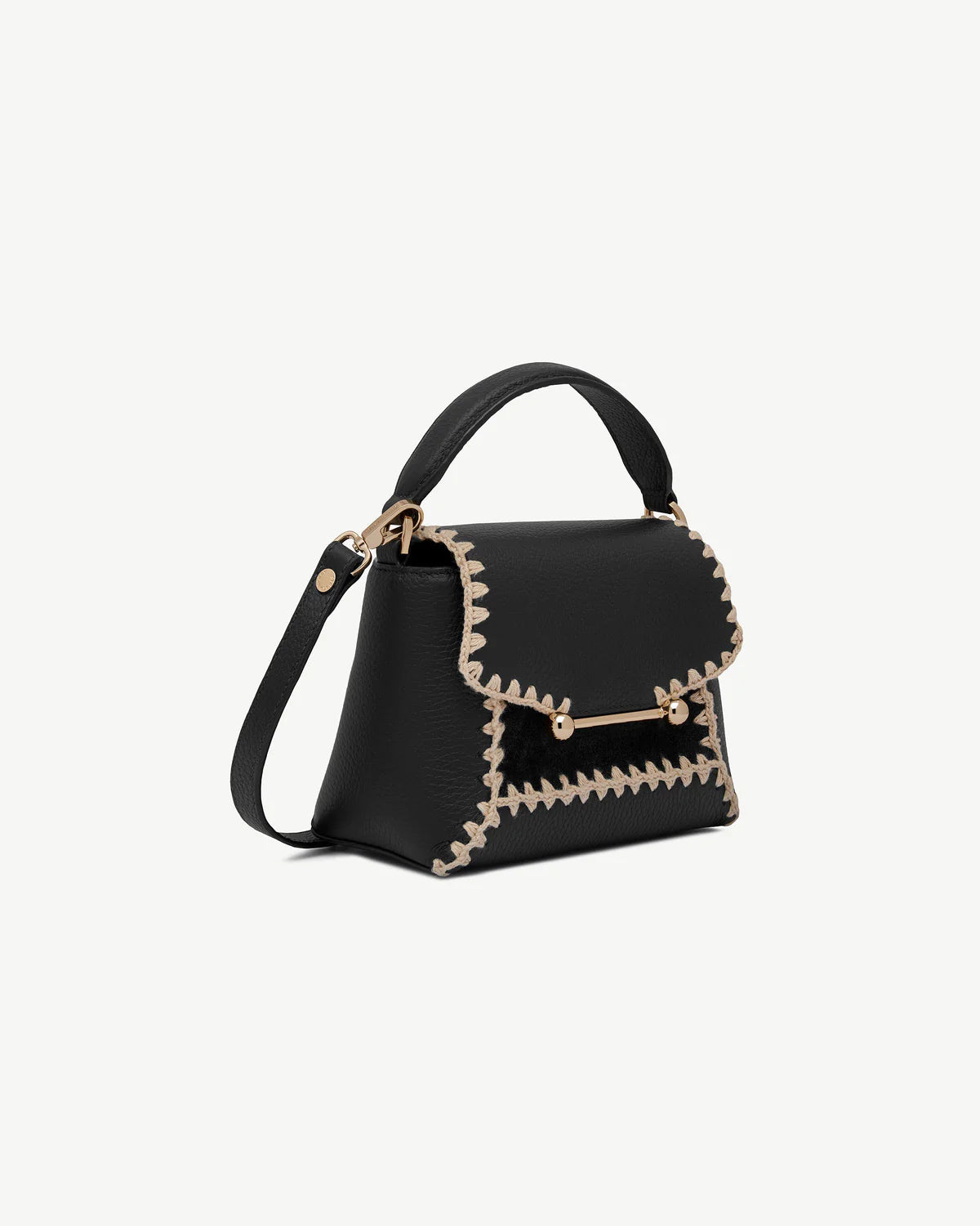 Contrast Stitch Mini Top Handle Crossbody Bag
