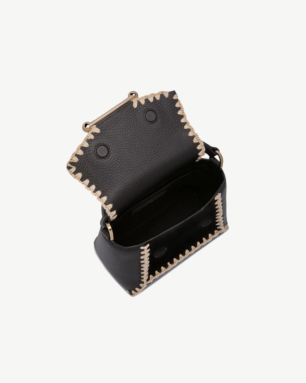 Contrast Stitch Mini Top Handle Crossbody Bag