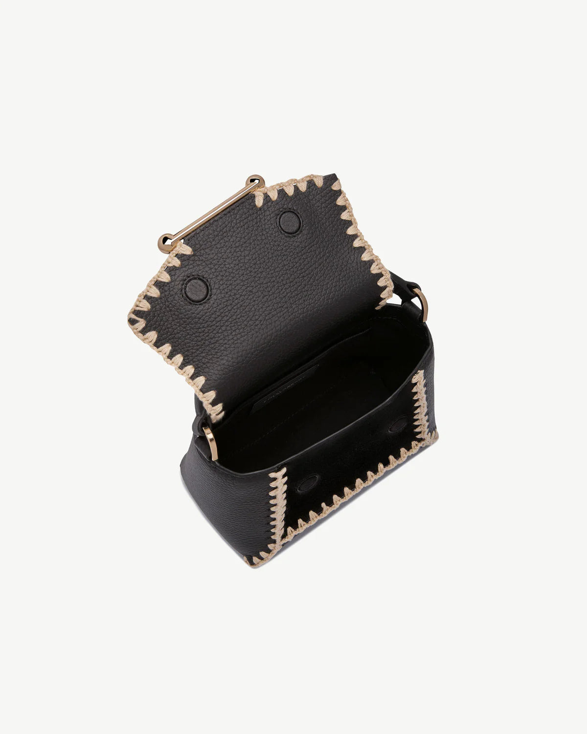Contrast Stitch Mini Top Handle Crossbody Bag