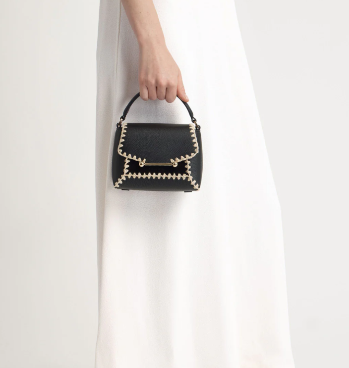 Contrast Stitch Mini Top Handle Crossbody Bag
