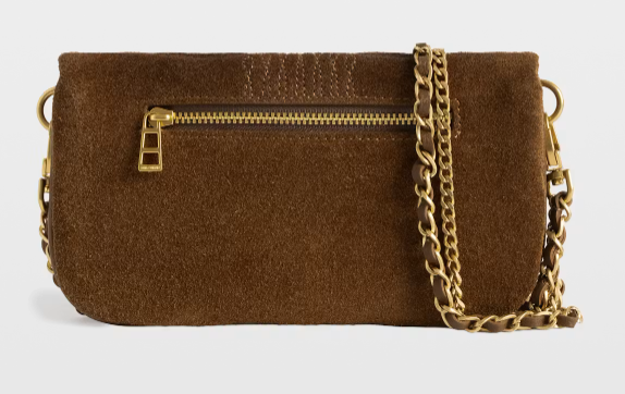 Vintage Suede Wing Accent Chain Crossbody Bag