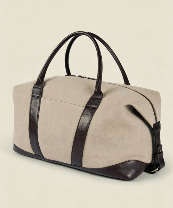Canvas & Leather Trim Weekend Duffle Bag