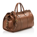 Full-Grain Leather Barrel Weekend Duffle Bag